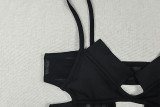 Women Solid Backless Sexy Slit Bandeau Bodycon Dress