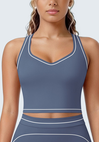 Women Tank Running Fitness Yoga Color-Blocked Bra