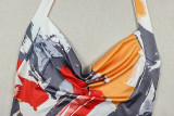 Women Halter Collar Sleeveless Color-Blocked Jumpsuit