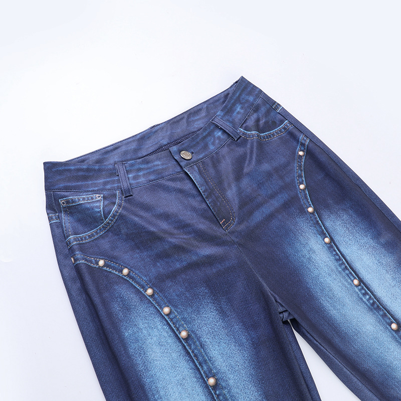 Stretchy Denim Capri Pants for Summer Casual Wear