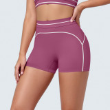 Women Color-Blocked Stretch Yoga Shorts