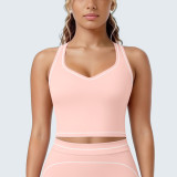 Women Tank Running Fitness Yoga Color-Blocked Bra