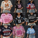 Women's Fashionable Print Short Sleeves Cropped T-Shirt