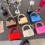 Women Cocktail Solid Glossy Square Handbag