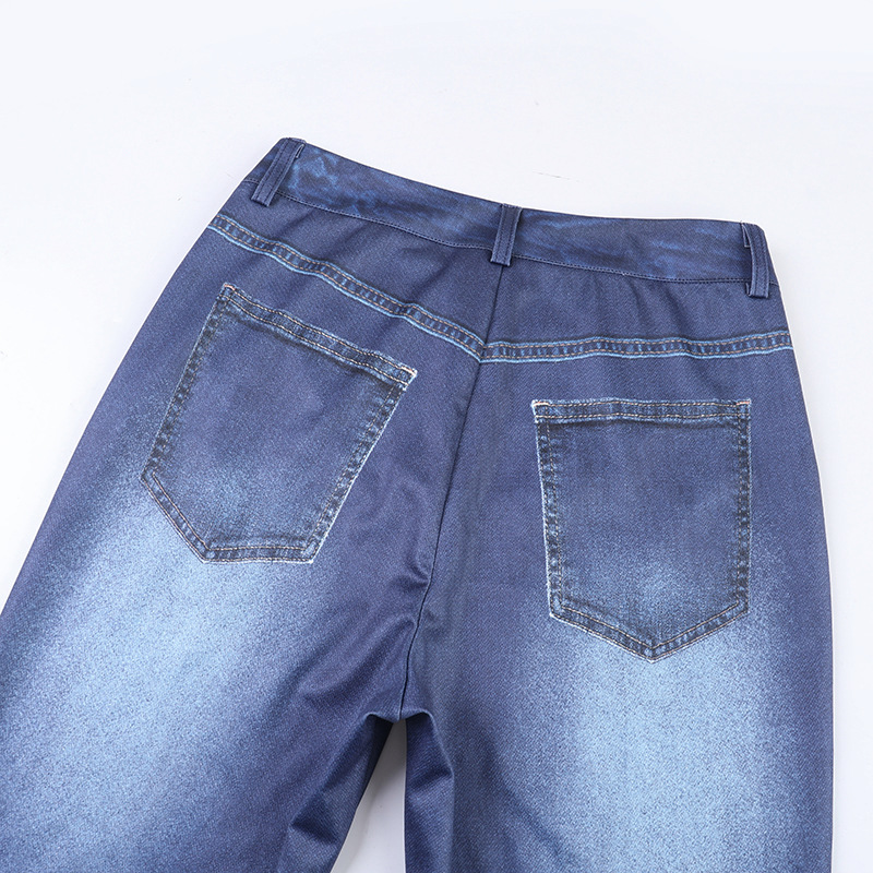 Stretchy Denim Capri Pants for Summer Casual Wear