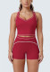 Women Color-Blocked Tank Top and Short Yoga Two-Piece Set