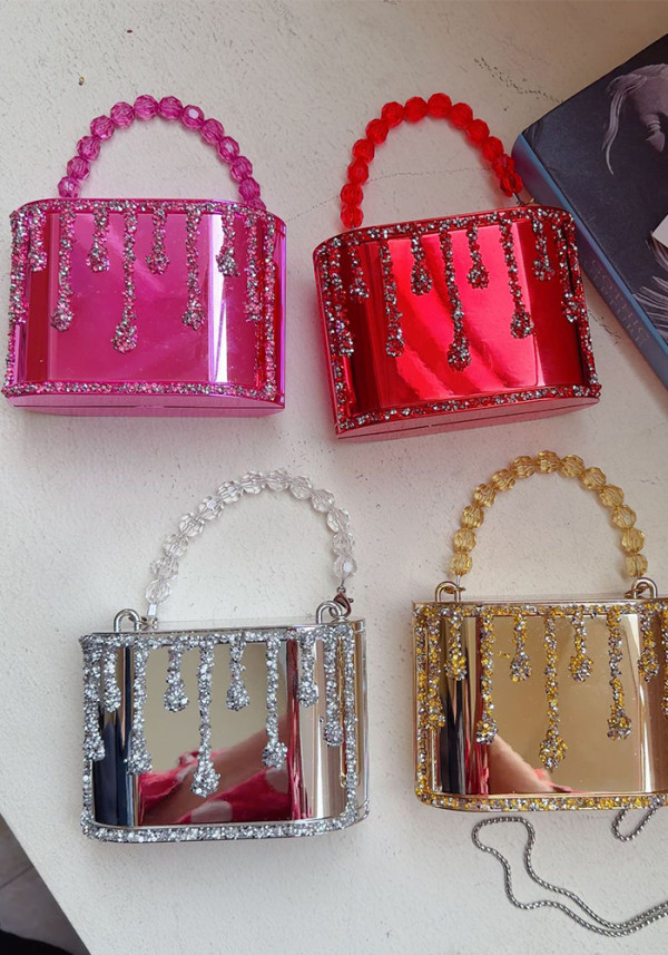 Women Chain Crossbody Rhinestone Handbag