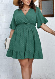 Plus Size Women Short-Sleeve Solid Dress