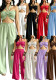 Women Casual Holidays Multi-Way Ruffle Edge Pleated Strapless Top and Wide-Leg Pants Two-Piece Set