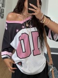 Women's Quick-Dry Breathable Washed Print Sports Jersey