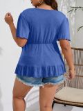 Women Spring/Summer Solid Short-Sleeve T-Shirt Top