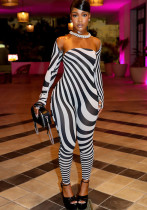 Women Autumn Striped Long-Sleeved Shawl with Sexy Strapless Top and Jumpsuit Two-Piece Set Women Autumn Striped Long-Sleeved Shawl with Sexy Strapless Top and Jumpsuit Two-Piece Set