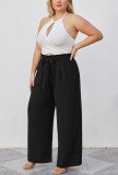 Plus Size Women Wide-Leg Tie-Waist Pant