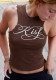 Summer Women's Streetwear Print Sleeveless Tight-Fitting Slim-Fit Mesh Tank Top