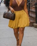 Women Summer Pleated Wide-Leg Shorts