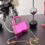 Women Cocktail Solid Glossy Square Handbag