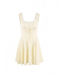 Women's Sweet Lace Patchwork Strap Ruched Low-Back Slim-Fit Mini Dress