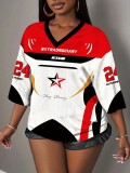 Women's Quick-Dry Breathable Washed Print Sports Jersey