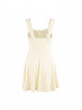 Women's Sweet Lace Patchwork Strap Ruched Low-Back Slim-Fit Mini Dress