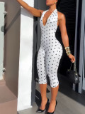 Women's Sexy Tight-Fitting Cutout Button-Detail Slim-Fit Outdoor Jumpsuit