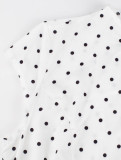 Summer Women's Chic Slim-Fit Polka Dot A-Line Short-Sleeve Maxi Dress for Holidays