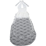 Women Summer Sexy Lace Patchwork Halter Neck Dress