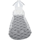 Women Summer Sexy Lace Patchwork Halter Neck Dress