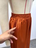 Women casual lace patchwork top and wide-leg pants two-piece set