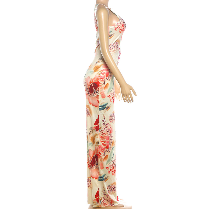 Printed Strapless Bodycon Dress for Summer Clubwear