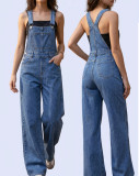 Summer Women's Casual Denim Wide-Leg Overalls