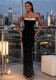 Women's Sexy Strapless Beaded Luxury Formal Party Dress