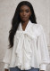 Women's Fall/Winter Chic V-Neck Ruffle Blouse with Bow Detail