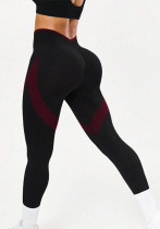 Women's High-Waisted Contrast Color Butt-Lift Tight-Fitting Running & Fitness Yoga Pants