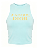 Women summer sleeveless crop tank top with letter print