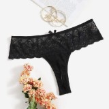 Women's Sexy Low-Rise Lace Open-Crotch Thong