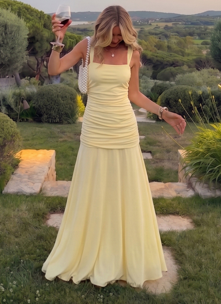 Solid Sleeveless Camisole Dress for Summer Casual