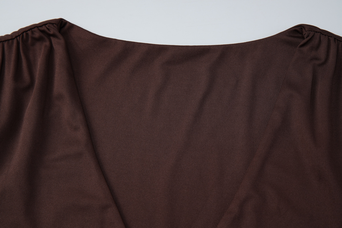 U-Neck Dress for Autumn Casual Wear