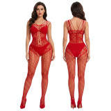 Plus Size Women Sexy Hollow Lingerie Strappy Temptation Bodystocking
