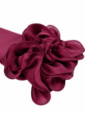 Women's Fall Burgundy Slim-Waist Floral Blazer & High-Waisted Straight-Leg Pants Two-Piece Set