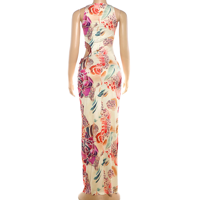 Printed Strapless Bodycon Dress for Summer Clubwear