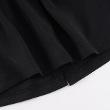 Women's Fashionable Baroque Double-Breasted Cutout Long Sleeve Slim-Fit Top