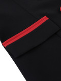 Women's Career Color Block Slim-Waist Suit Two-Piece Skirt Set