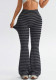 Women's High-Waisted Striped Butt-Lift Slim-Fit Bell Bottom Fitness Yoga Pants