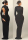 African Women Sexy Backless High Neck Formal Party Bodycon Maxi Dress