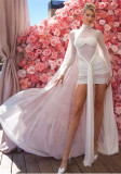 Women Summer Mesh Patchwork See‑Through Bodycon Dress
