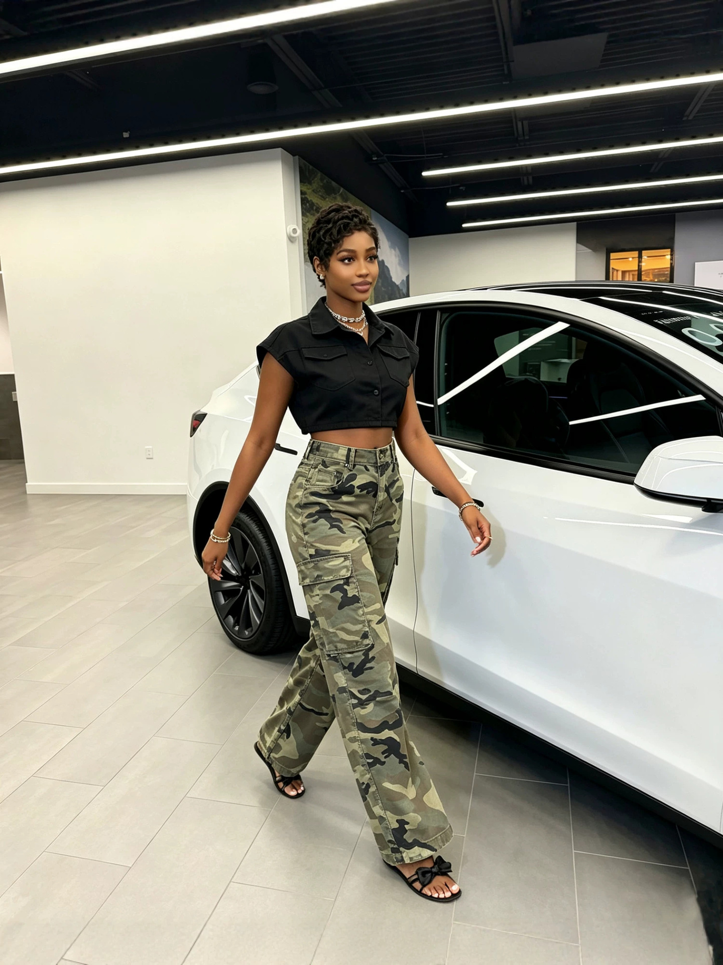 Camouflage Cargo Denim Pants for Casual Streetwear