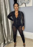 Women Sexy Mesh See‑Through Jumpsuit