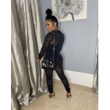 Women Sexy Mesh See‑Through Jumpsuit