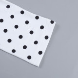 Women Polka Dot Halter Neck V Neck Top