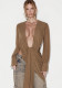 Women V‑Neck Ruched Long Sleeve Backless Sexy Top